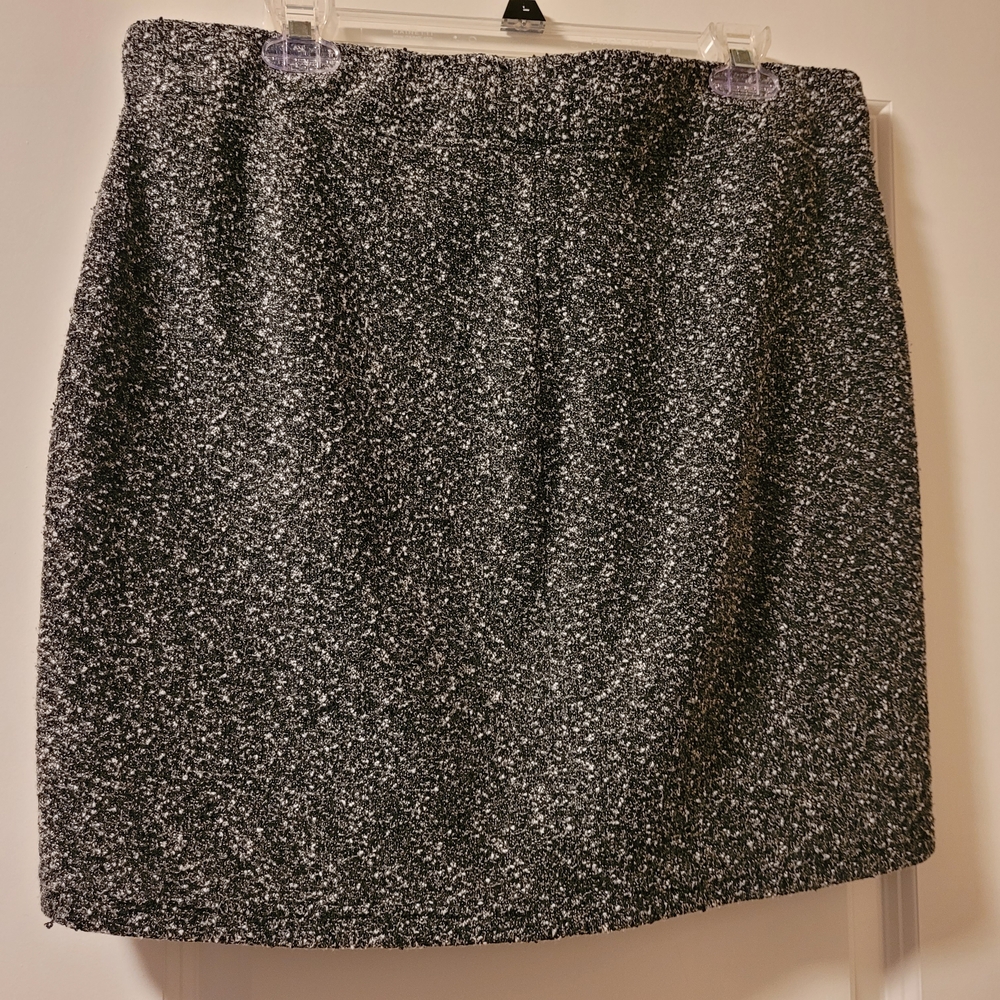 Torrid Size 0 (Large) Mini Skirt Black White Speckled Drawstring Waist - Picture 3 of 7